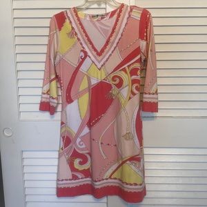 Barbara Gerwit- dress with three-quarter length sleeves. Size medium.